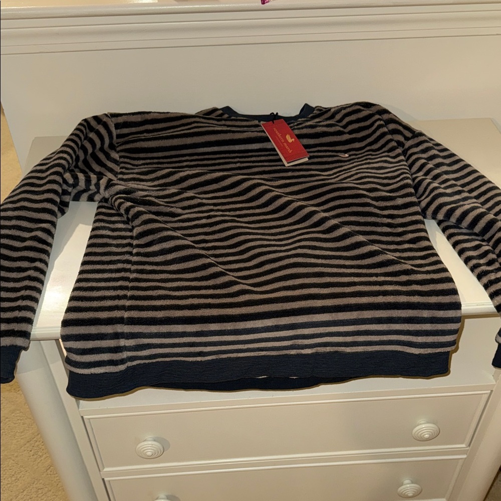 Sourthern marsh Sunday morning cozy striped sweater